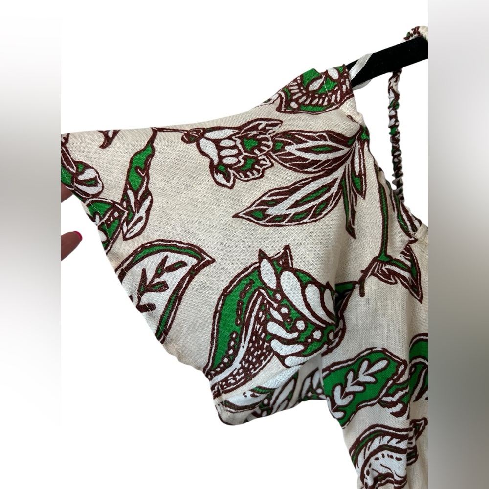 π π NWT ZARA Cutout Leaf Print Maxi Dress | Green, Brown & Tan | Womenβs Small - Picture 7 of 12